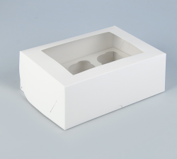 Коробка на 6 капкейков белая Изображение Коробка на 6 капкейков белая